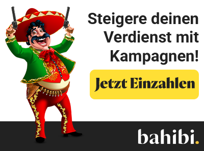 Einzahlung bei Bahibi mit Spielfigur und Jetzt einzahlen Button