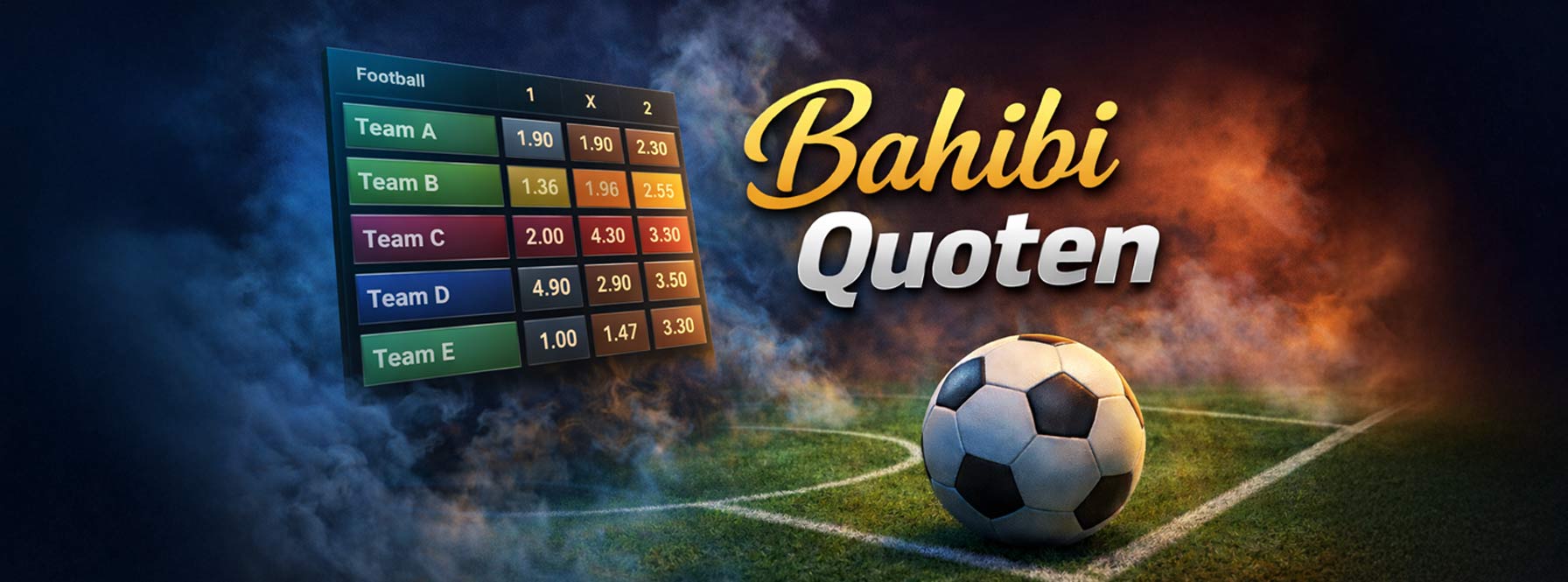 Bahibi Quoten Anzeige mit Spielübersicht Fussball und Wettmarkt